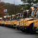 School buses parked at the Arlington County Bus Depot in Virginia.
